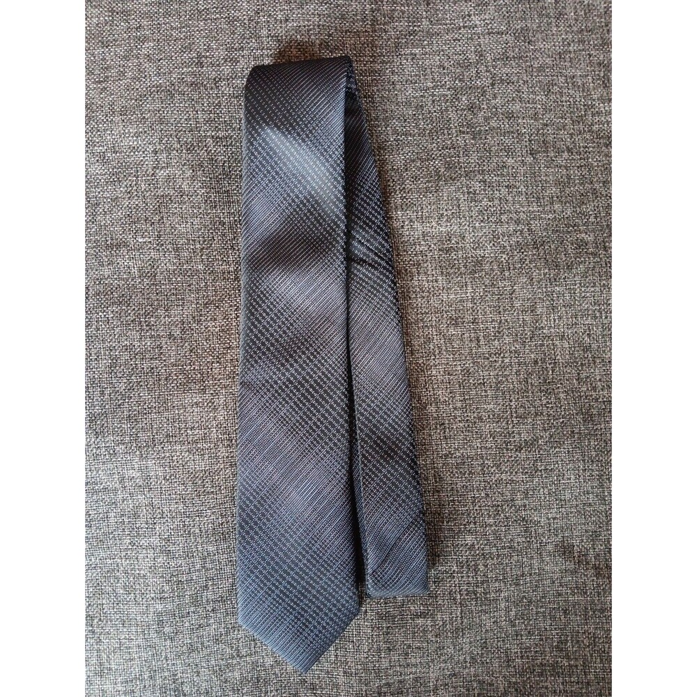 Tie 70s 80s 90s Y2K Mens Haggar Black Gray 3 Wide 59Long